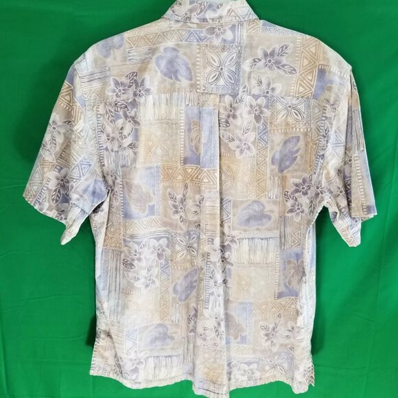 Cooke Street Size Large Hawaiian Shirt Button Up Floral & Tapa Squares, Island - Picture 2 of 4